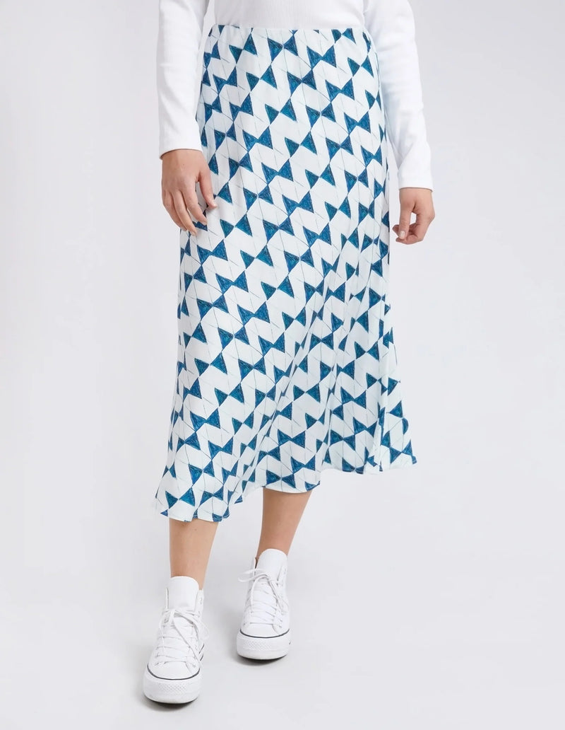 Janey Geo Skirt Navy Geo Print