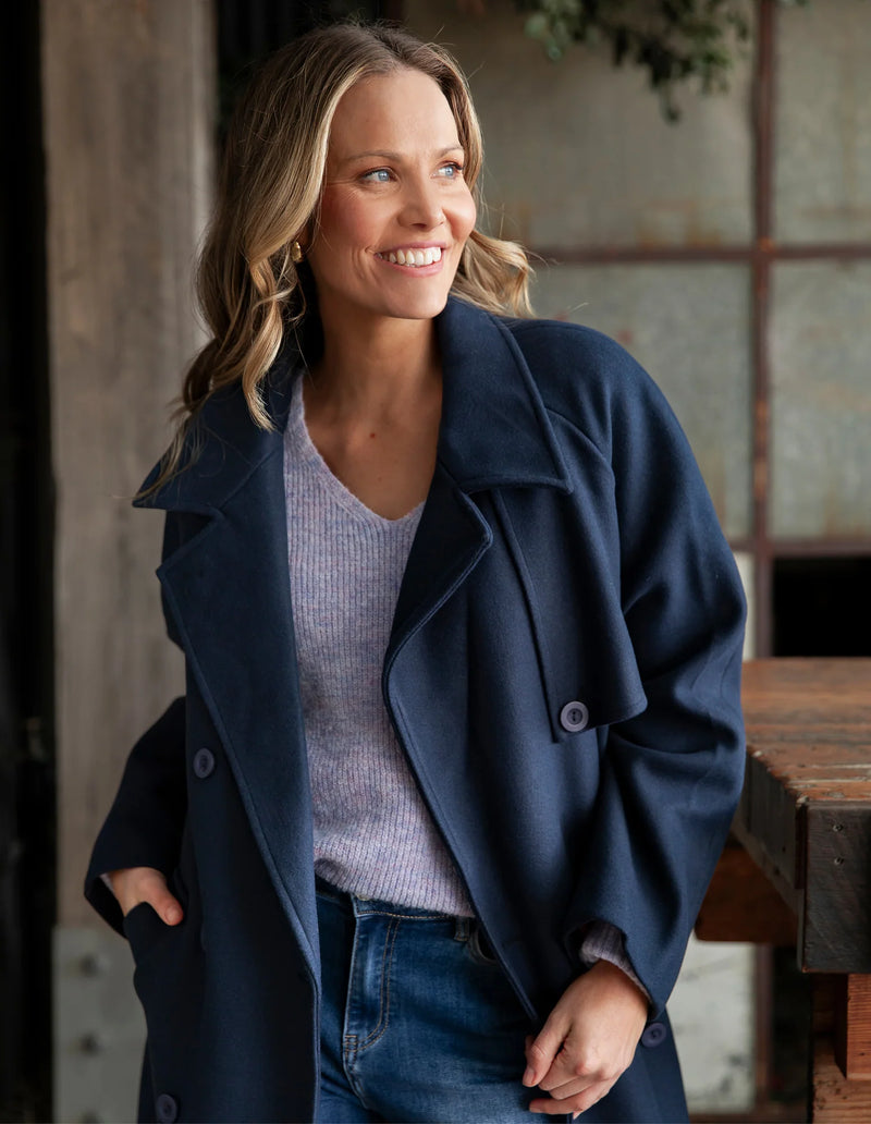 Clemence Coat | Dark Sapphire
