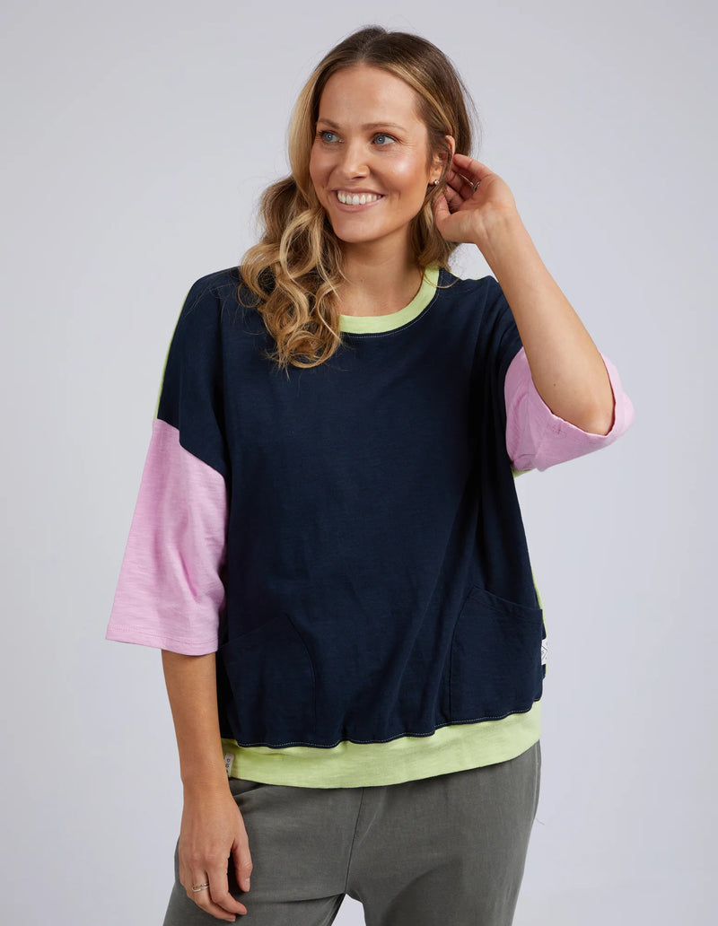 Mazie Colour Block Sweat Keylime