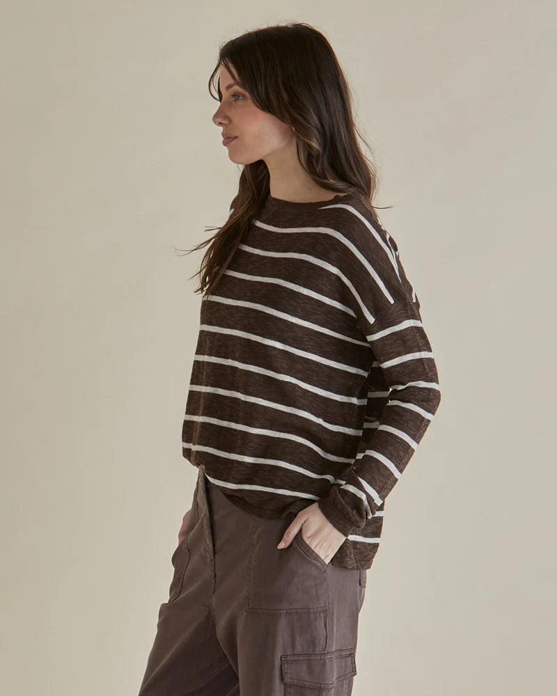 Natasha Knit Top | Brown Stripe