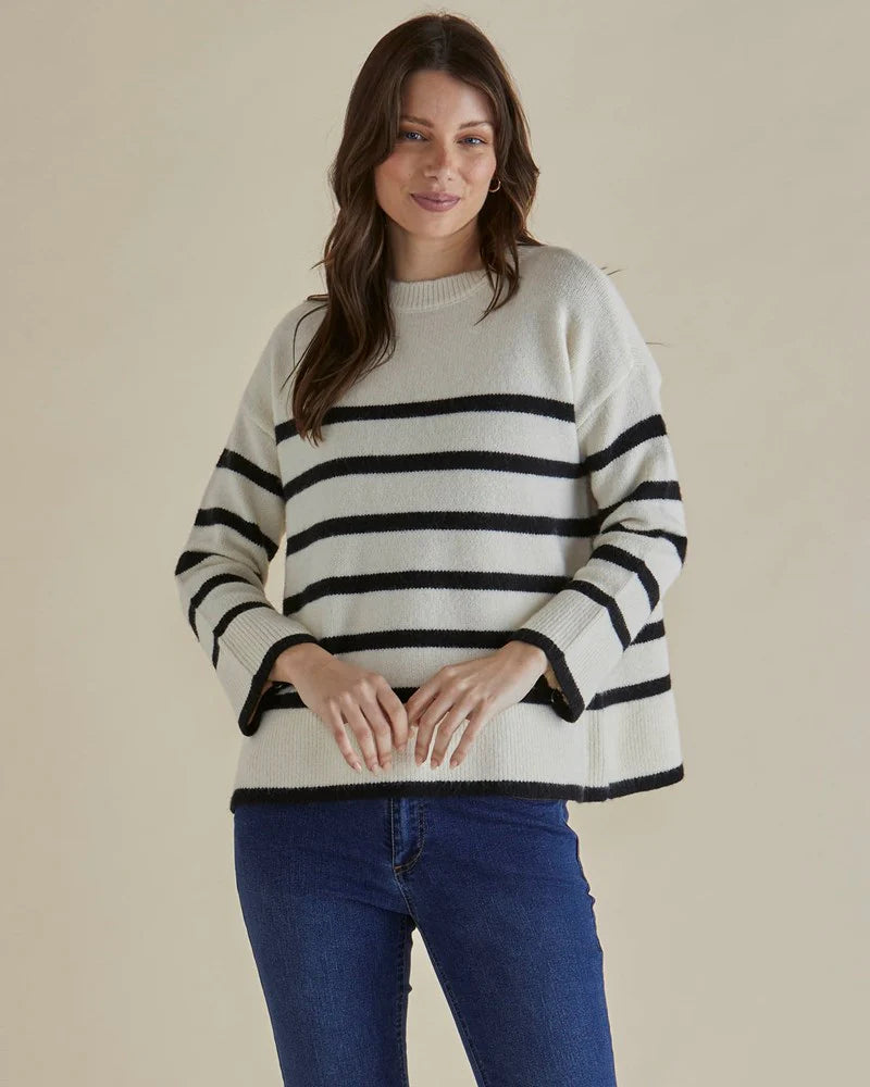 Edith Knit Jumper | Cream/Black Stripe