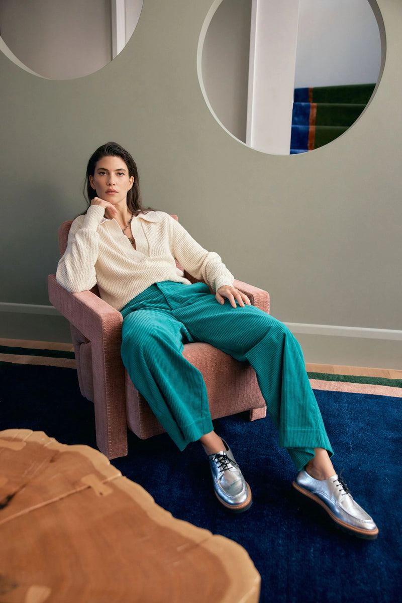 Rhes Cord Pant | Island Green