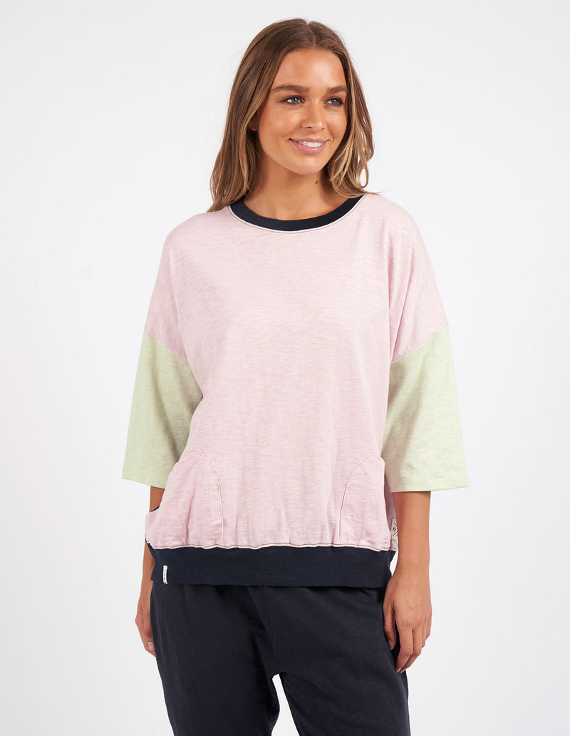 MAZIE BLOCK SWEAT | PALE PINK