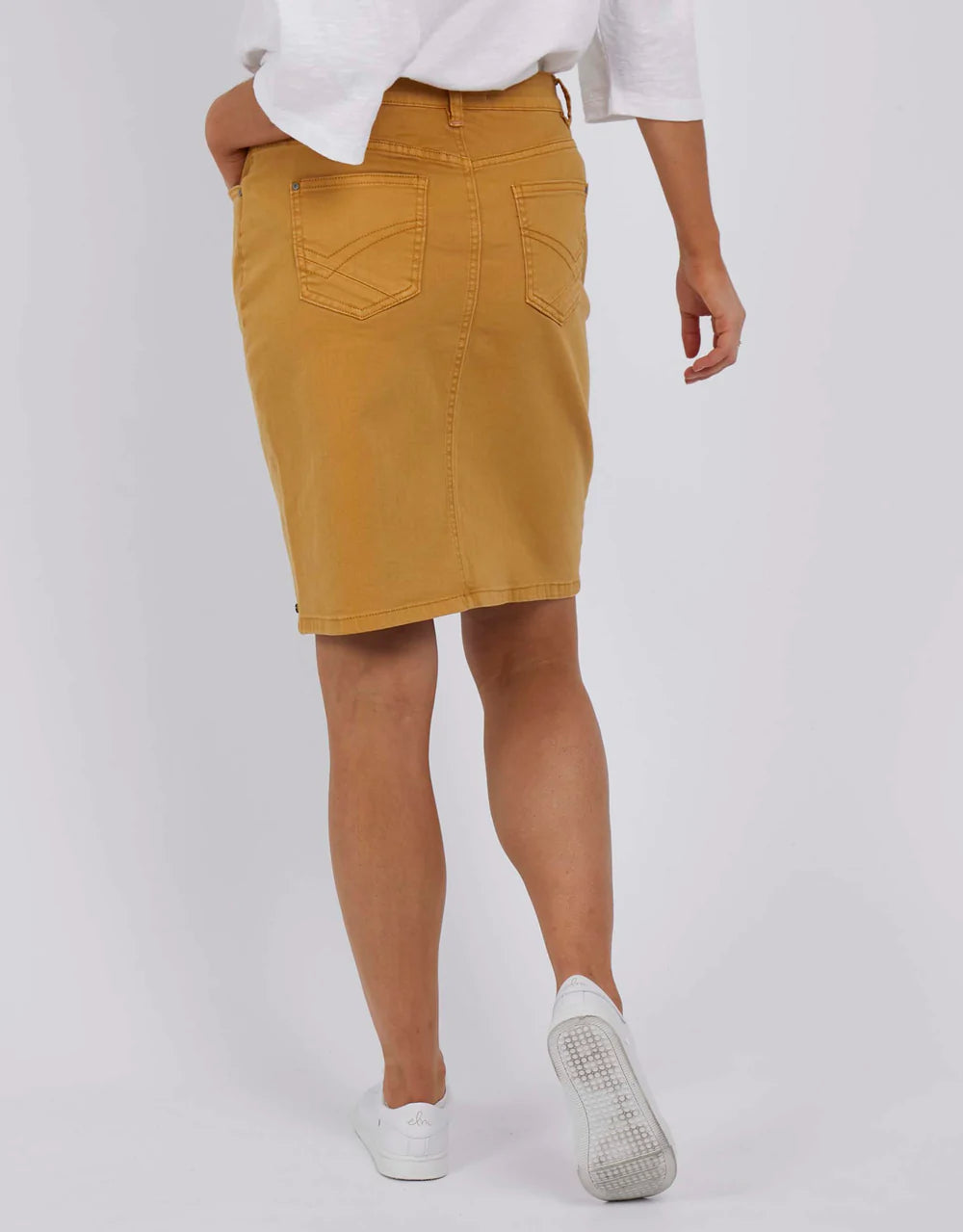 Mustard sales denim skirt